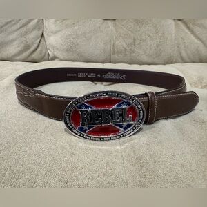 Rebel Nocona Brown Leather Western Belt w/ Buckle